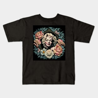 Marilyn in a Wreath of Flowers Kids T-Shirt